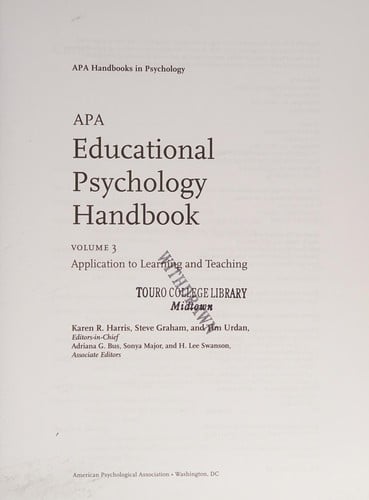 APA educational psychology handbook