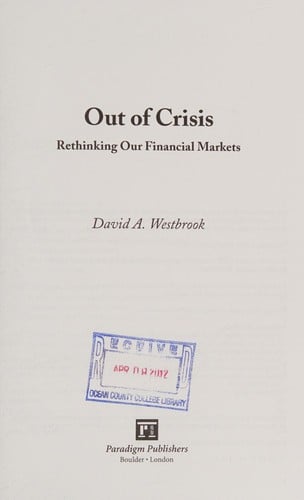 Out of crisis