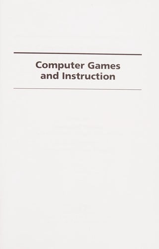 Computer games and instruction