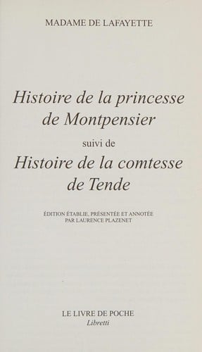 Histoire de la princesse de Montpensier