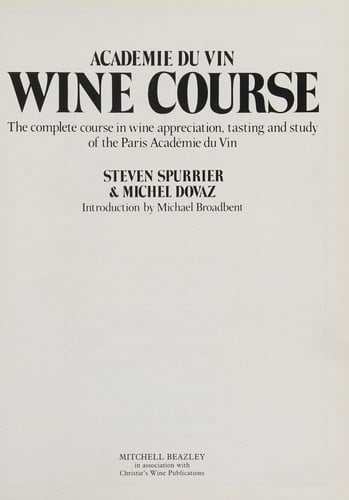 Académie du vin wine course