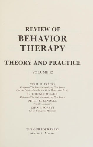 Review of behavior therapy