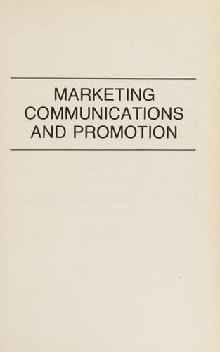 Marketing communications and promotion