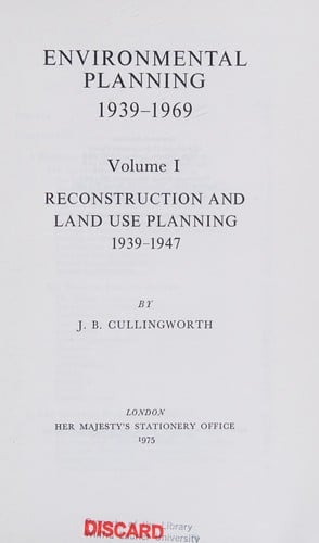 Environmental planning, 1939-1969