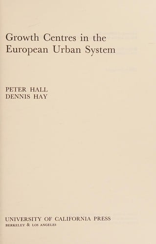 Growth centres in the European urban system