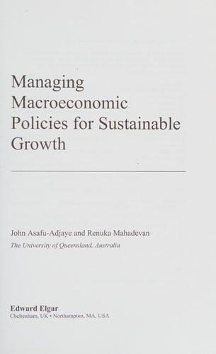 Managing macroeconomic policies for sustainable growth