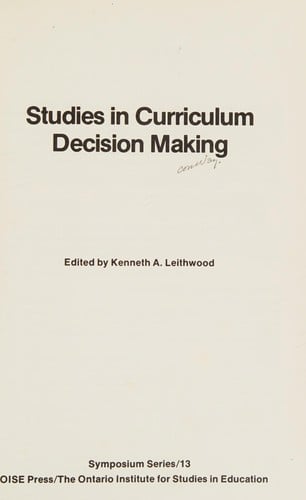 Studies in curriculum decision making