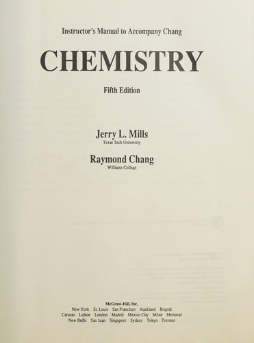 Chemistry, Instructor's Manual