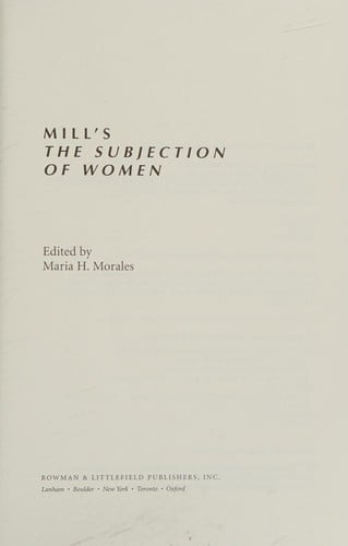Mill's The subjection of women