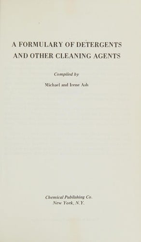 A formulary of detergents and other cleaning agents