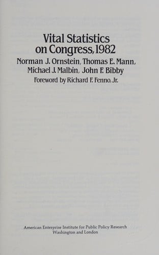 Vital statistics on Congress, 1982