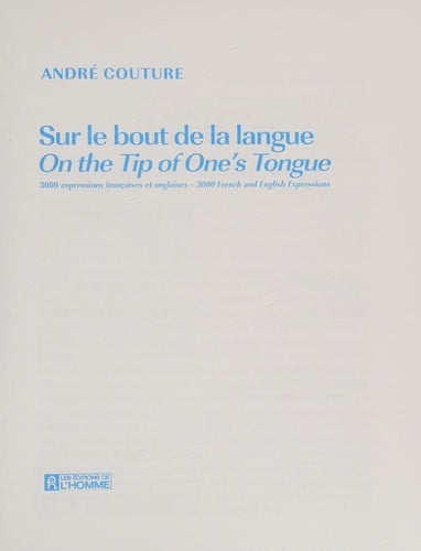 Sur le bout de la langue