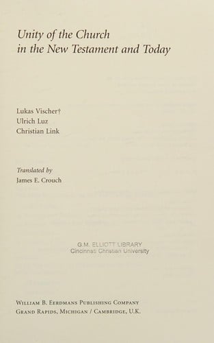 Unity of the church in the New Testament and today