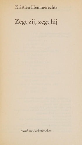 Zegt zij, zegt hij (Rainbow pockets)