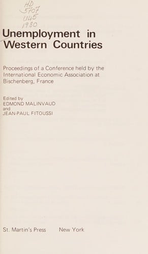 Unemployment in Western Countries