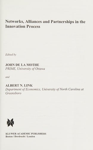 Networks, alliances, and partnerships in the innovation process