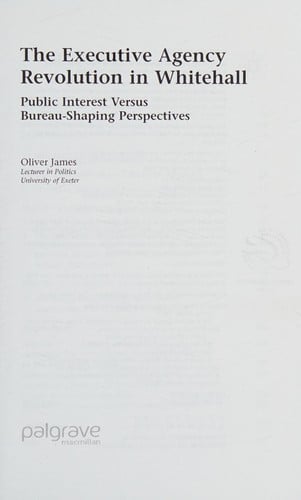 The executive agency revolution in Whitehall