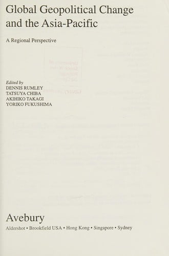 Global geopolitical change and the Asia-Pacific