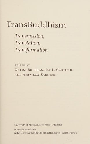 TransBuddhism: transmission, translation, transformation