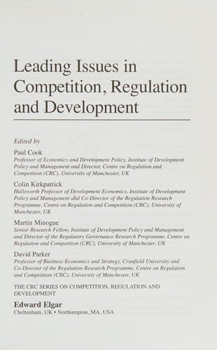 Leading issues in competition, regulation and development