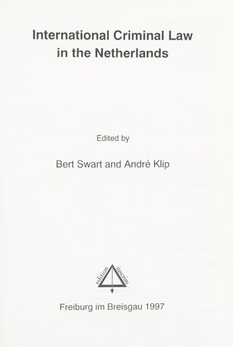 International criminal law in the Netherlands