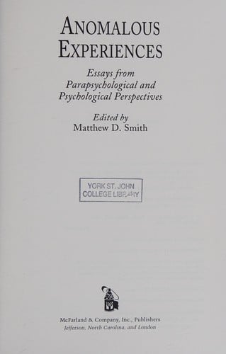 Anomalous experiences