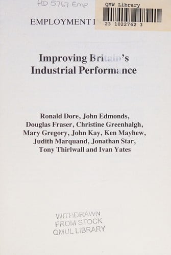 Improving Britain's industrial performance