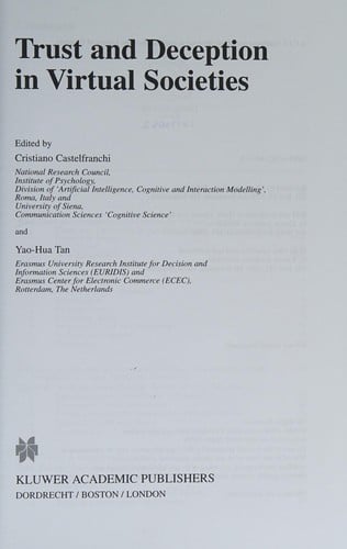 Trust and deception in virtual societies