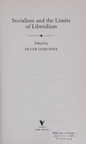 Socialism and the limits of liberalism