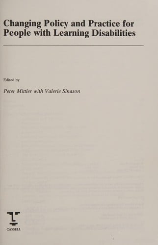 Changing policy and practice for people with learning disabilities