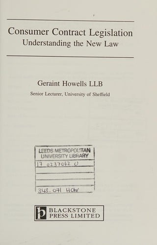 Consumer contract legislation