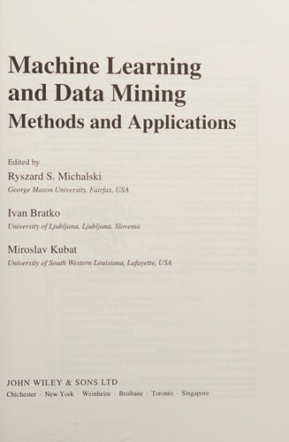 Machine learning and data mining
