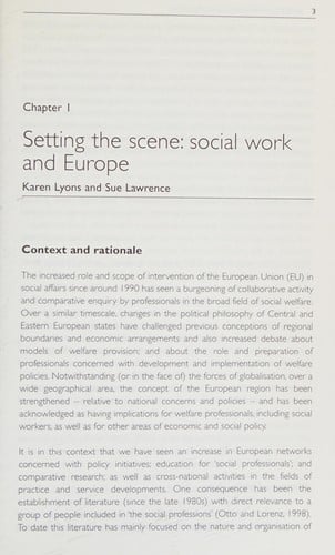 SOCIAL WORK IN EUROPE: EDUCATING FOR CHANGE; ED. BY KAREN LYONS