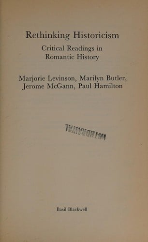 Rethinking Historicism