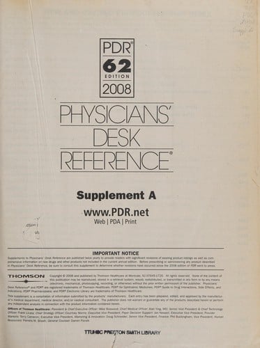 Physicians' Desk Reference 2008