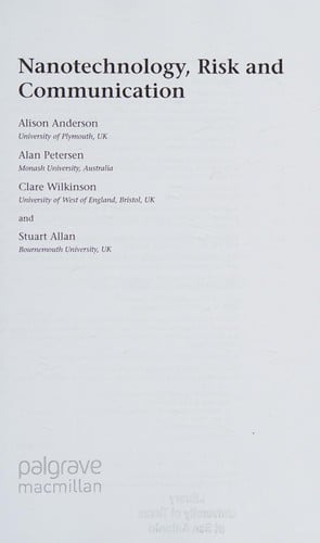 Nanotechnology, risk, and communication