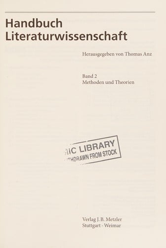 Handbuch Literaturwissenschaft