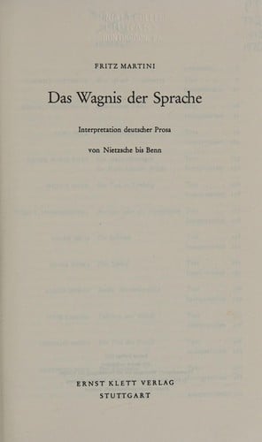 Das Wagnis der Sprache