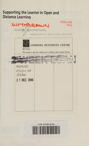Supporting the learner in open and distance learning