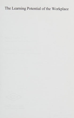 The learning potential of the workplace