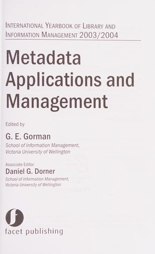 Metadata applications and management