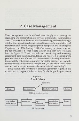 Case management in social and health care