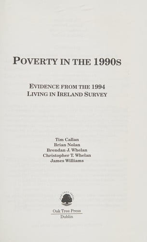 Poverty in the 1990s