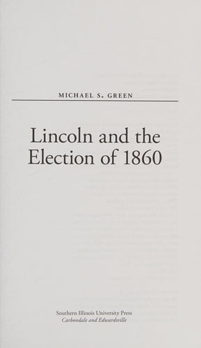 Lincoln and the election of 1860