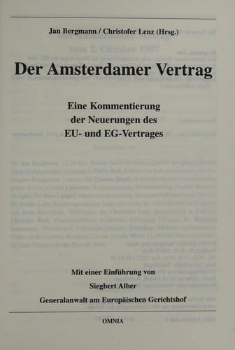 Der Amsterdamer Vertrag