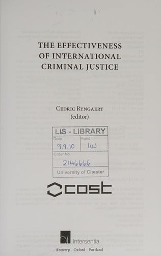 The effectiveness of international criminal justice