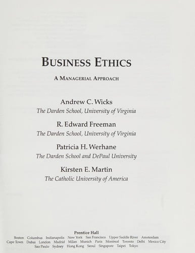 Business ethics: a managerial approach