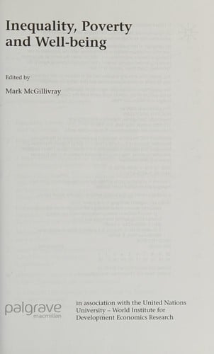 Inequality, poverty and well-being