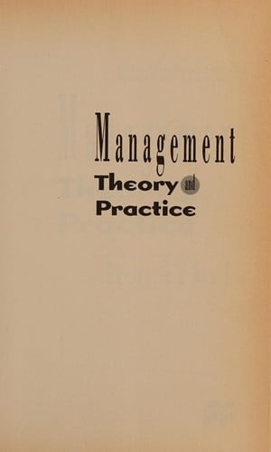 Management theory and practice