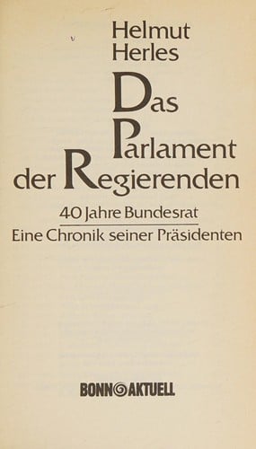 Das Parlament der Regierenden